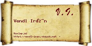 Vendl Irén névjegykártya